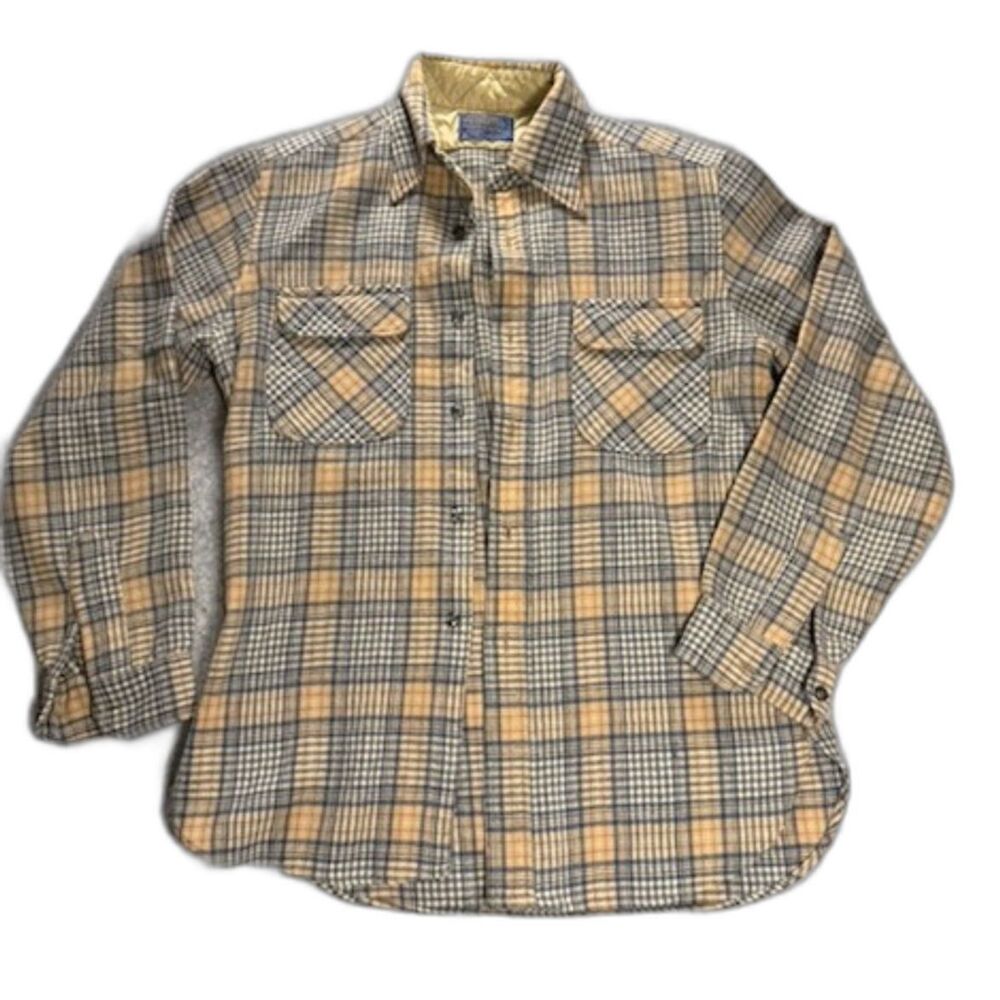 Vintage Pendleton Pure Virgin Wool Plaid Shirt USA Made Button Up Flannel